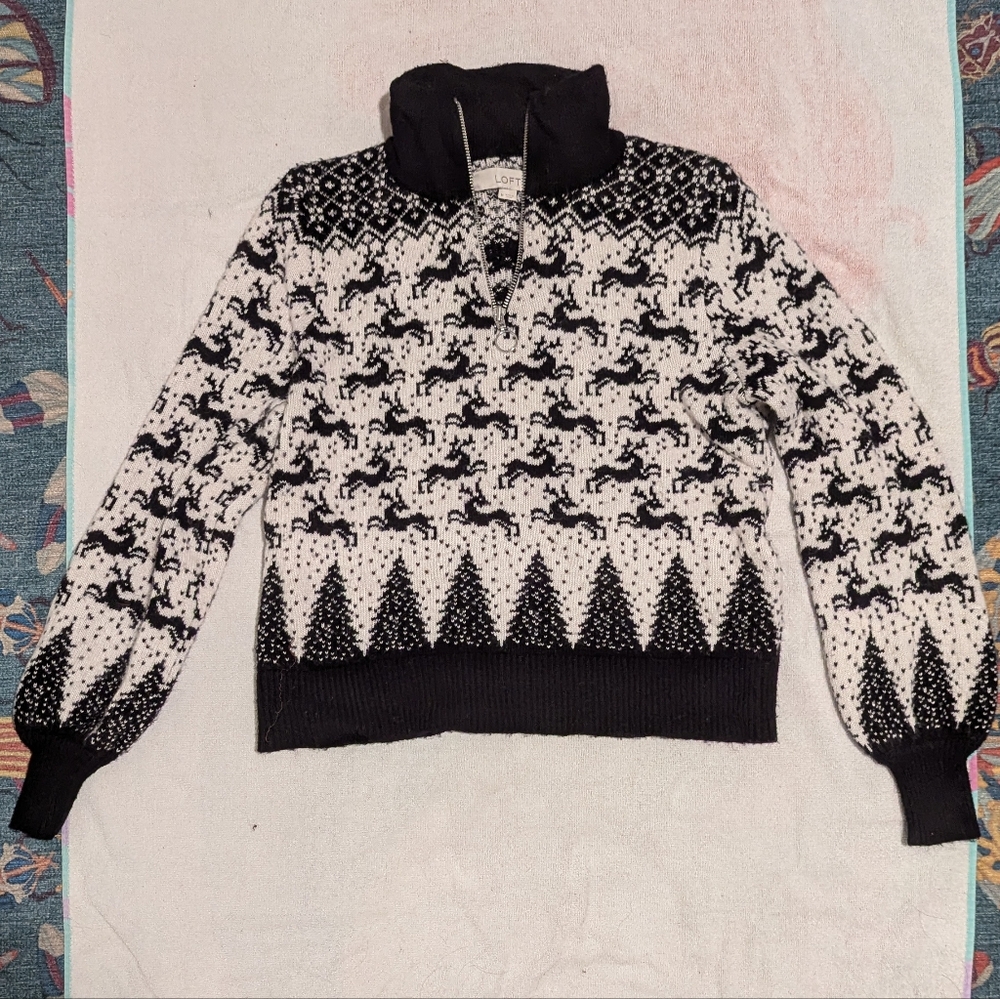 Loft Medium Black And White Pullover